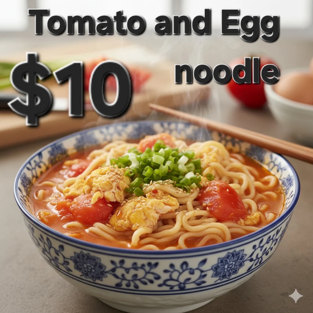 西红柿鸡蛋拌面 scrambled egg with tomato noodle